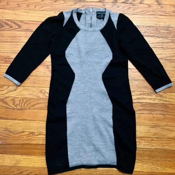Black and Grey Cynthia Rowley Sweater Dress - Picture 2 of 4